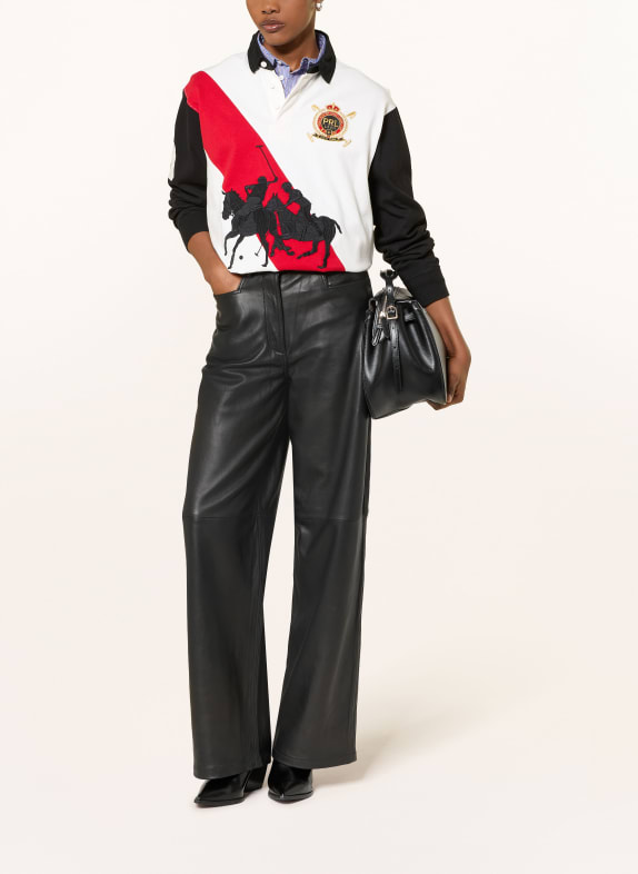 POLO RALPH LAUREN rugbyshirt WIT / ROOD / ZWART