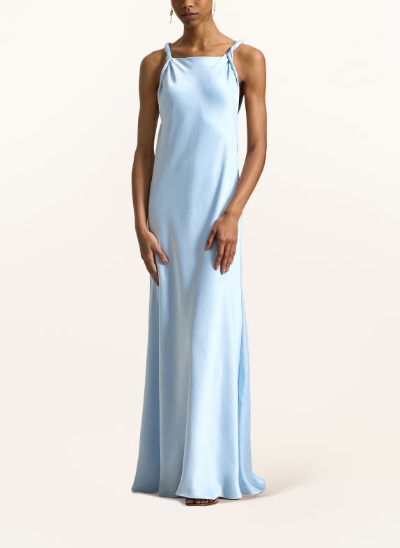 POLO RALPH LAUREN saténové šaty TMAVĚ MODRÁ