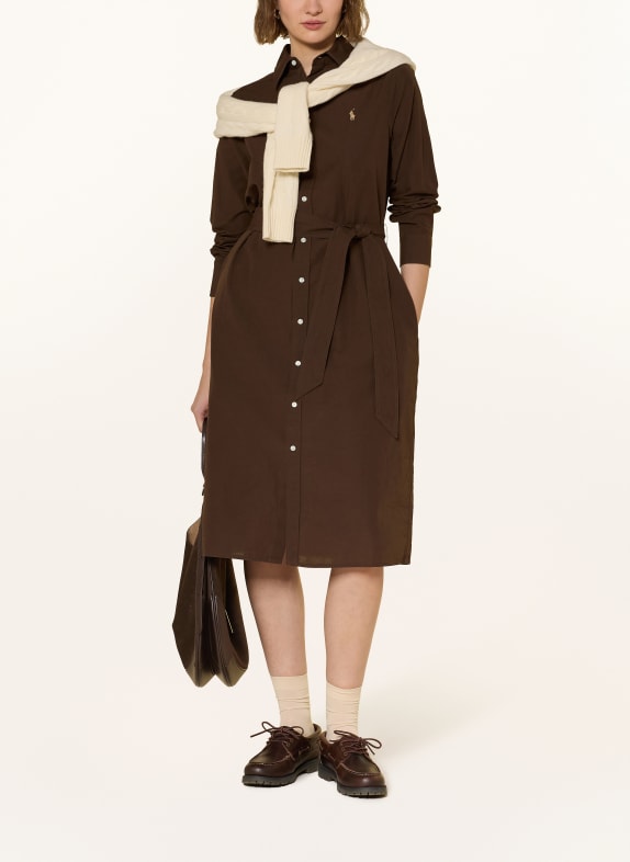 POLO RALPH LAUREN shirt dress BROWN