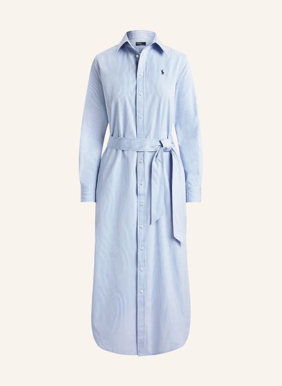 POLO RALPH LAUREN Hemdblusenkleid BLAU / WEISS