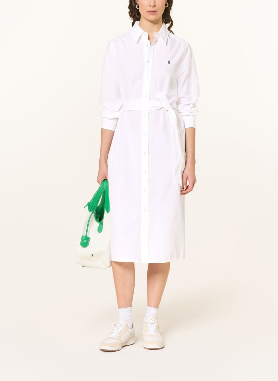 POLO RALPH LAUREN Hemdblusenkleid WEISS