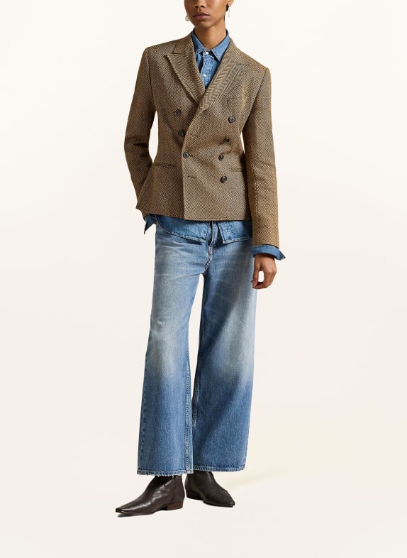 POLO RALPH LAUREN Blazer met linnen MARRON FONCÉ / CAMEL