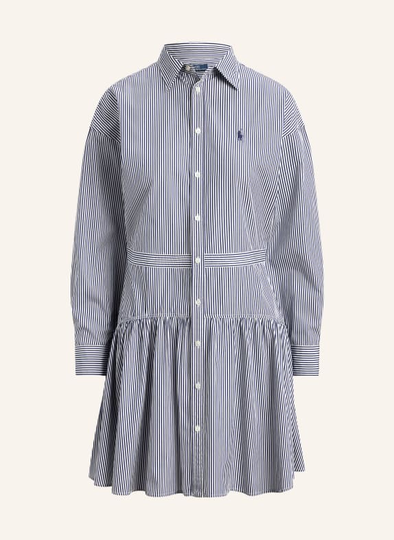 POLO RALPH LAUREN Hemdblusenkleid WEISS / DUNKELBLAU