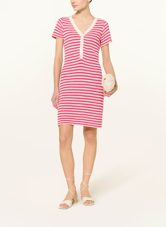 ICHI Strickkleid IHLORIANNA PINK / WEISS