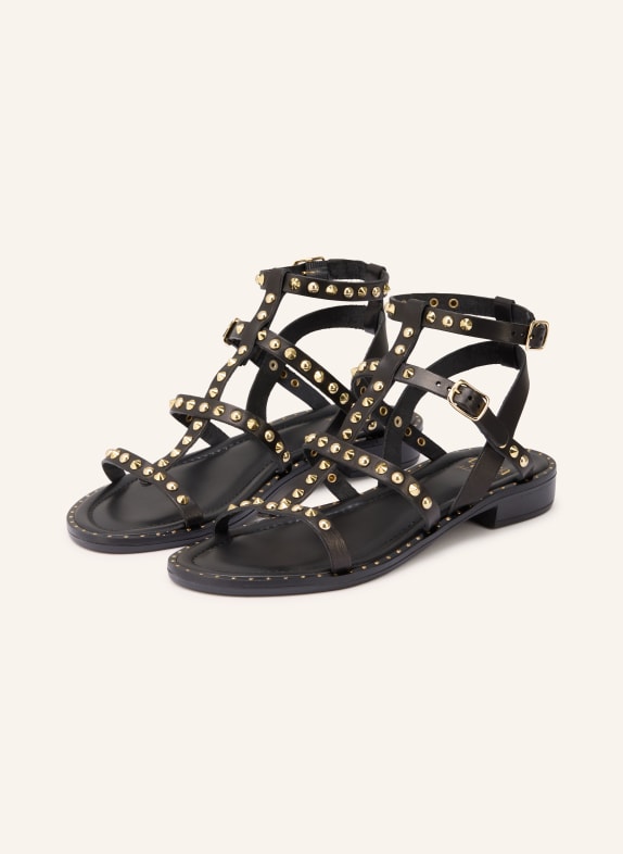 È MIA Sandalen mit Nieten SCHWARZ / GOLD
