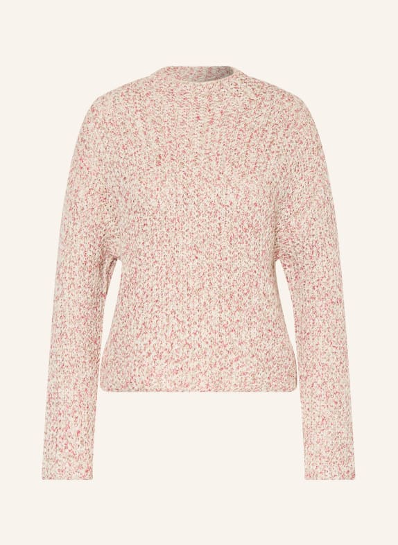 BETTY&CO Svetr s třpytivou přízí BÉŽOVÁ / ČERVENÁ