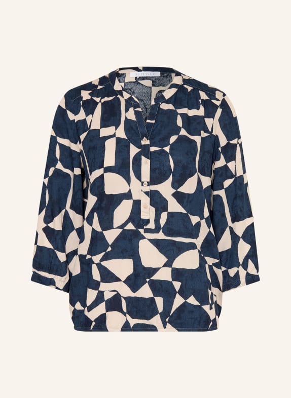 BETTY&CO Blůza s 3/4 rukávem TMAVĚ MODRÁ / BÉŽOVÁ