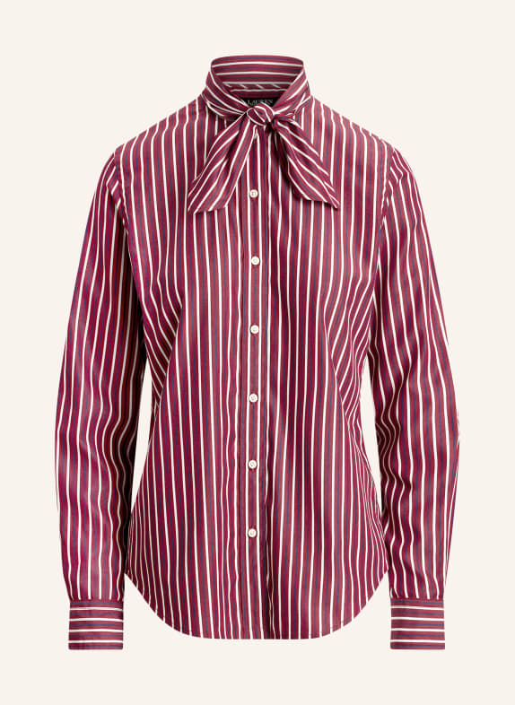 LAUREN RALPH LAUREN bow blouse DARK RED / DARK BLUE / WHITE