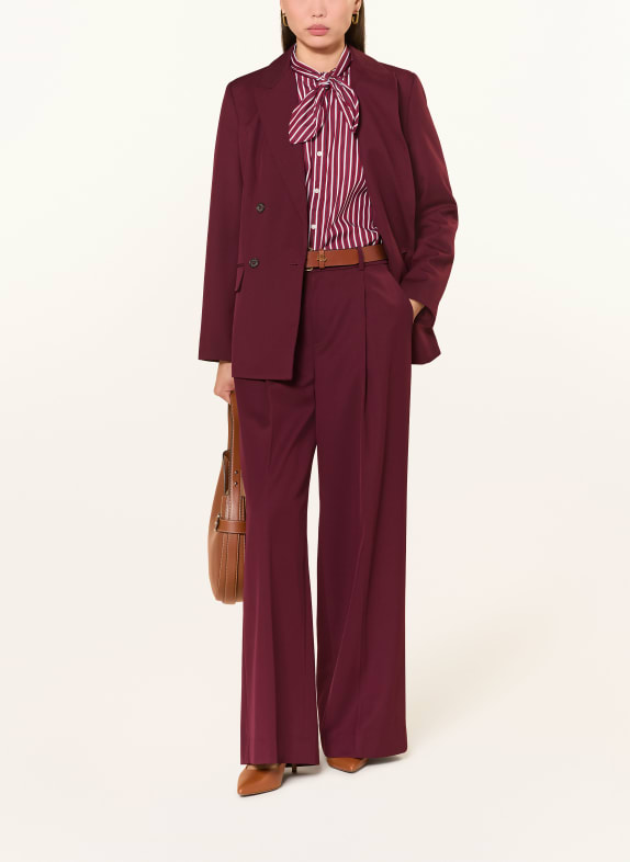 LAUREN RALPH LAUREN overhemdblouse DONKERROOD / DONKERBLAUW / WIT