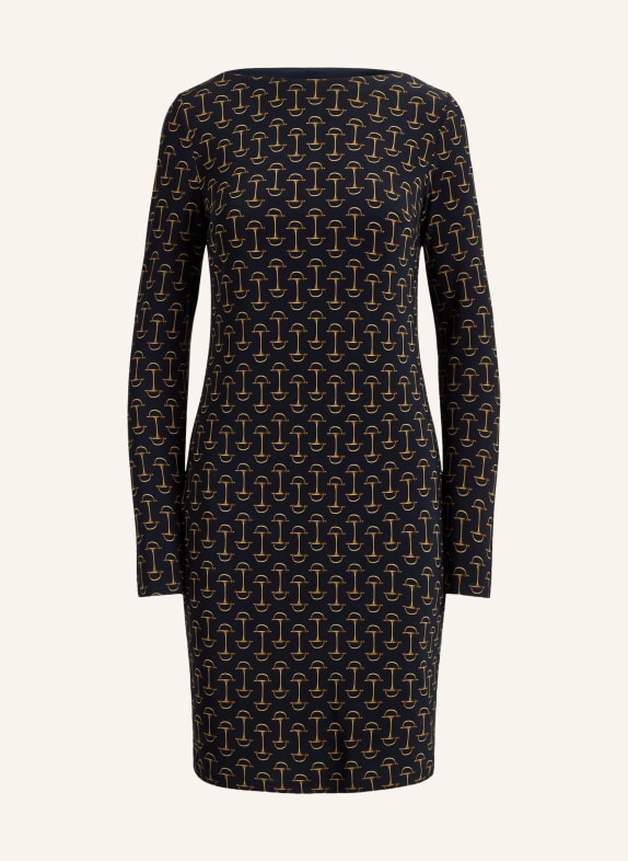 LAUREN RALPH LAUREN jerseyové šaty TMAVĚ MODRÁ / KOŇAKOVÁ