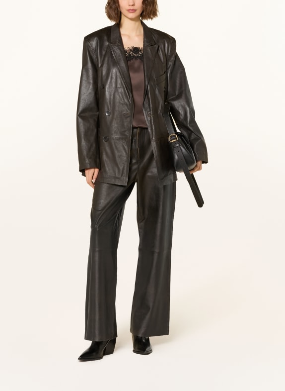 MRS & HUGS kožená bunda ČERNÁ