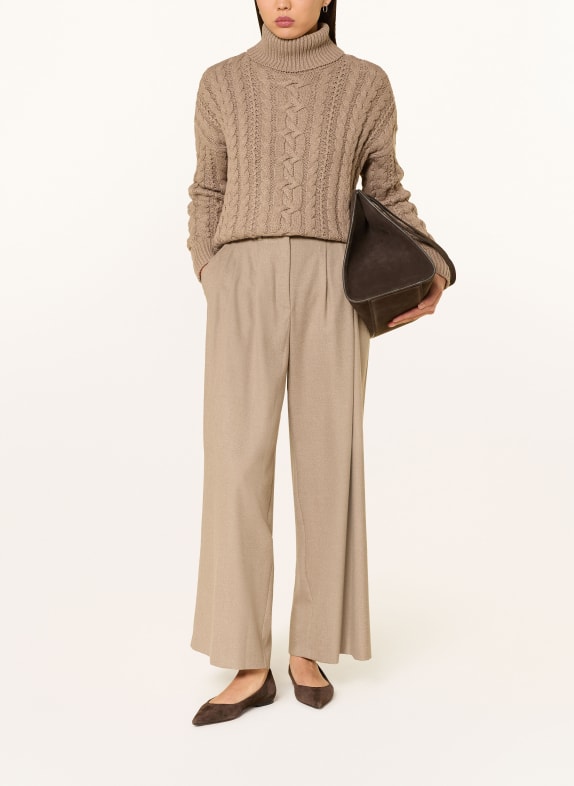 BETTY&CO Marlene pants made of flannel CAMEL