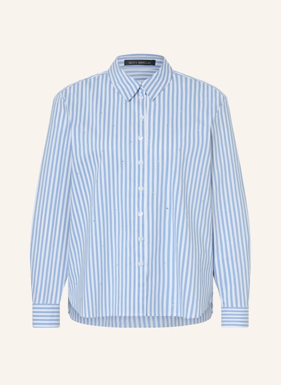 Betty Barclay Shirt blouse with gemstones WHITE / BLUE