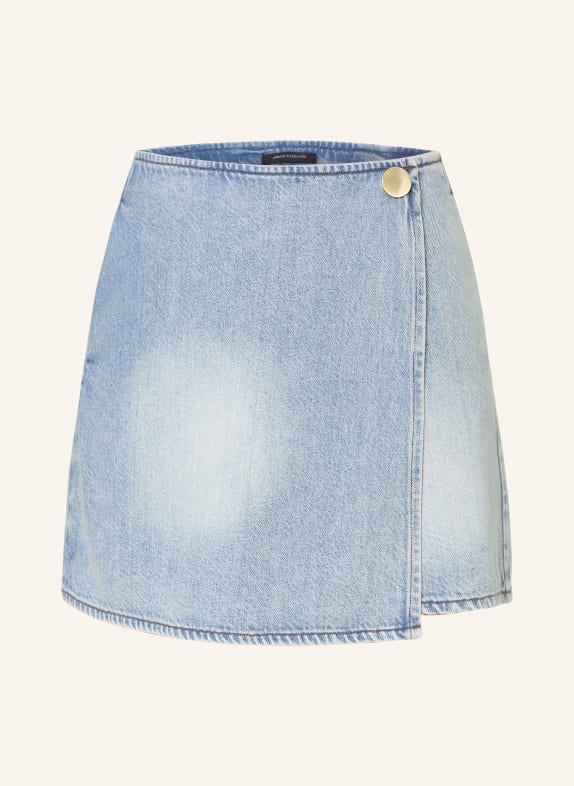 ARMANI EXCHANGE Džínová sukně s náprsenkou MODRÁ
