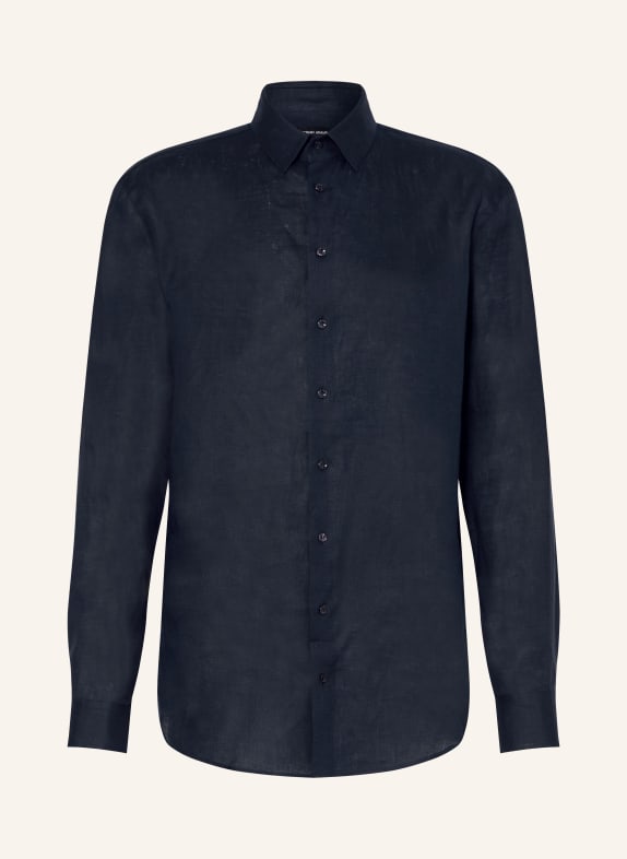 GIORGIO ARMANI Leinenhemd Regular Fit DUNKELBLAU