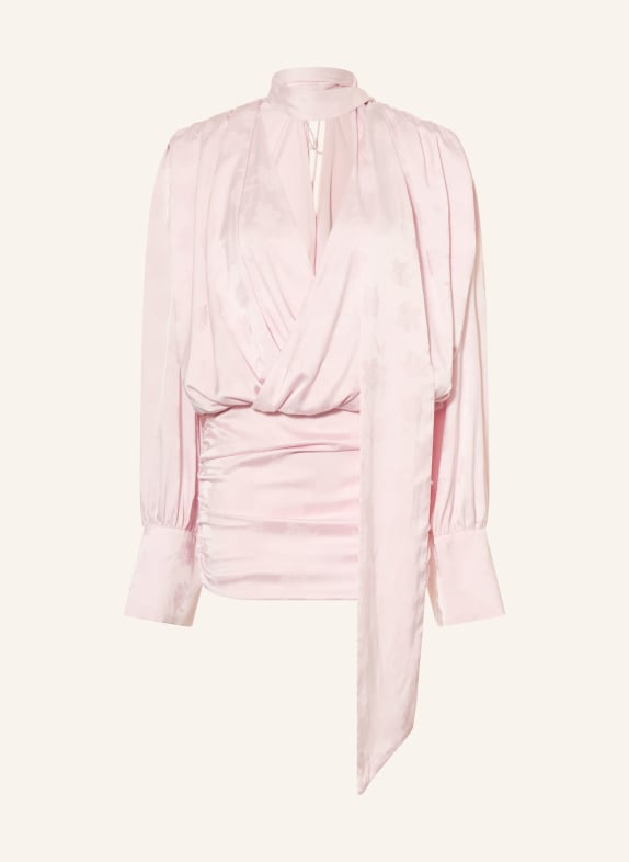 ROTATE Satinkleid mit abnehmbarem Schal ROSA