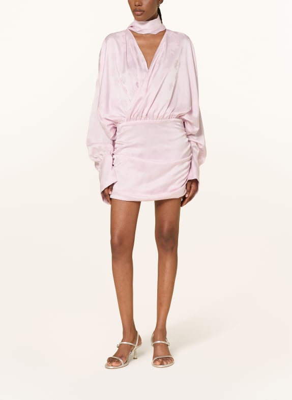 ROTATE Satinkleid mit abnehmbarem Schal ROSA