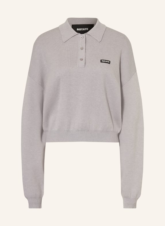 ROTATE knitted polo shirt LIGHT GRAY
