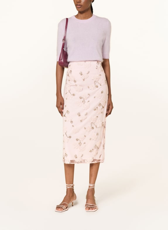ROTATE Mesh-rok met sierstenen ROSE CLAIR / GROEN