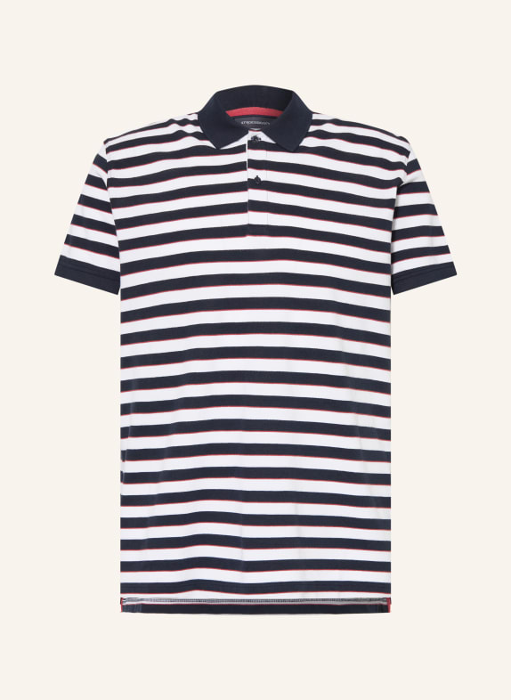 STROKESMAN'S Piqué-Poloshirt DUNKELBLAU / DUNKELROT / WEISS