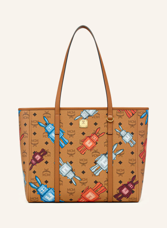 MCM Shopper TONI MEDIUM COGNAC / ORANGE / DUNKELBLAU