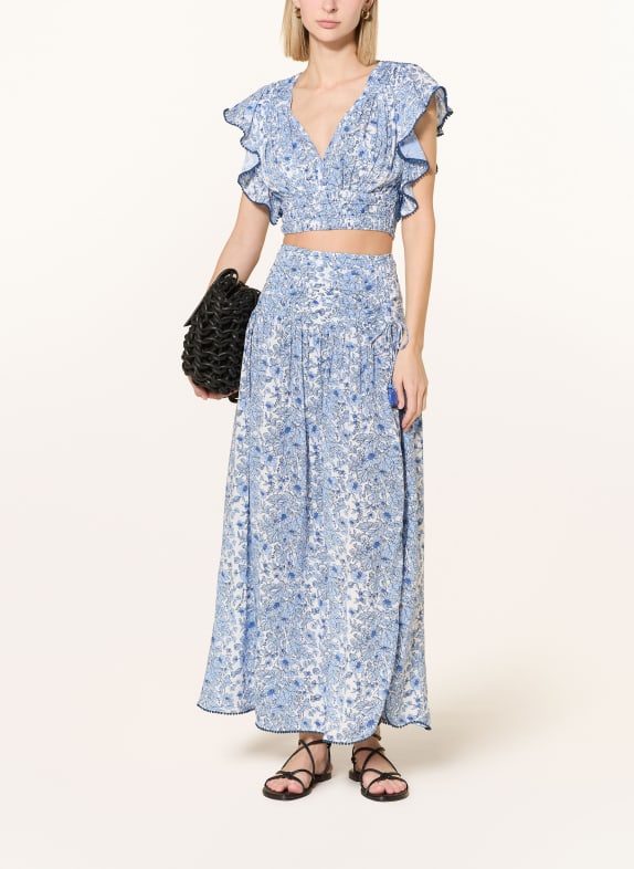 Poupette St Barth Rok CARLA LICHTBLAUW / WIT