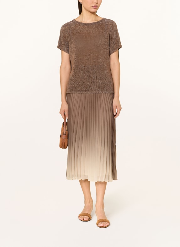 s.Oliver BLACK LABEL plissé rok BRUIN / LICHTBRUIN
