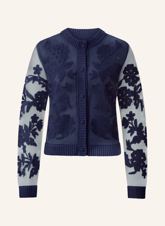 Rich & Royal Kardigan z mieszanki materiałów GRANATOWY