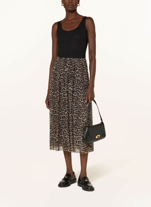 lilienfels Kleid im Materialmix HELLBRAUN / BRAUN / SCHWARZ