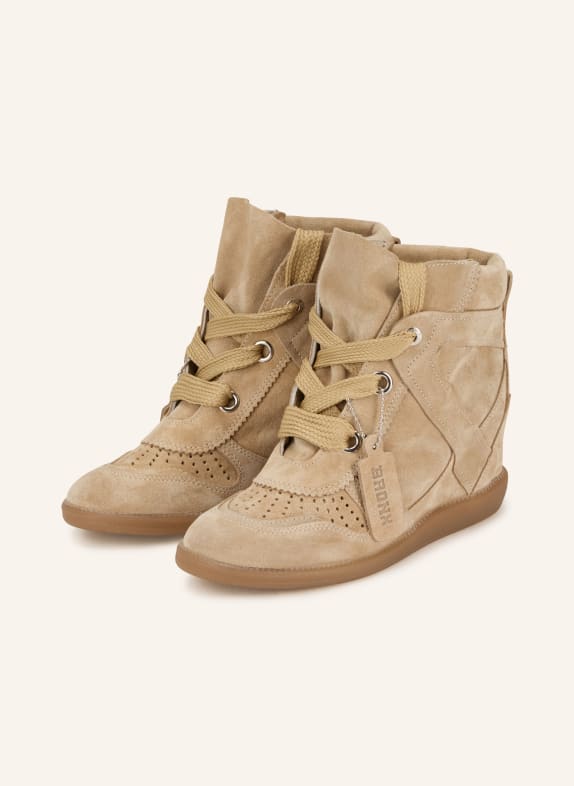 BRONX JAE-YY high-top sneakers with studs LIGHT BROWN