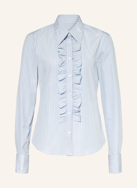 AMI PARIS Hemdbluse mit Rüschen HELLBLAU / WEISS