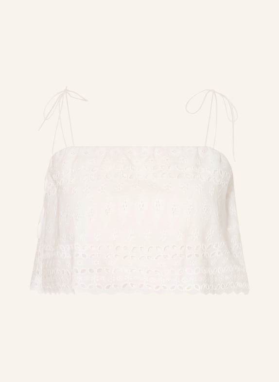 FAITHFULL THE BRAND Top ABAJO aus Lochspitze WEISS