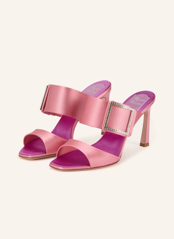 Roger Vivier Mules TROMPETTE mit Schmucksteinen ROSA