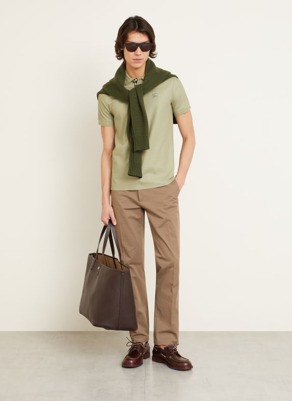 BURBERRY Tricou polo piqué EDDIE Slim Fit VERDE DESCHIS