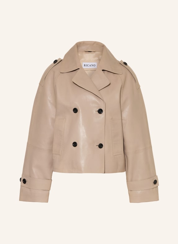 RICANO Skórzana kurtka trenczowa BEŻOWY
