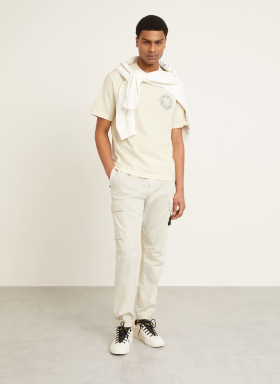 STONE ISLAND T-shirt ECRU / BLAUWGRIJS