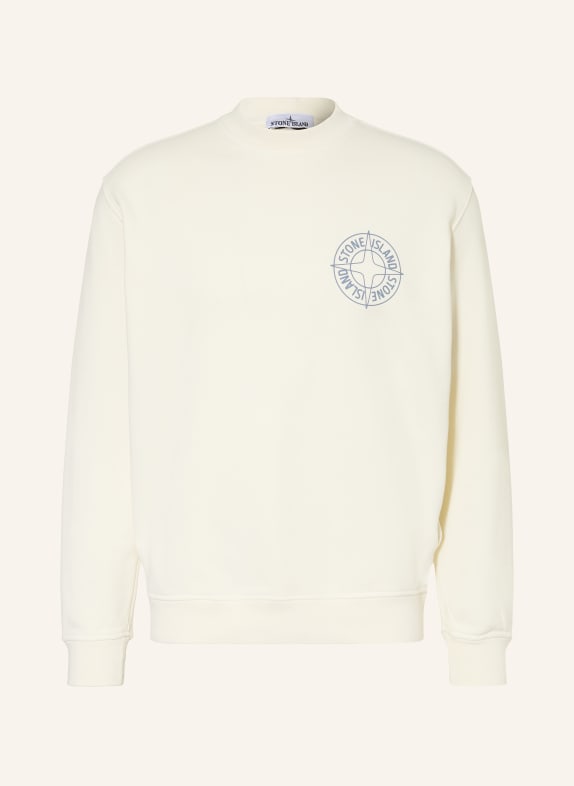 STONE ISLAND Sweatshirt OUTLINE COMPASS ECRU / BLAUGRAU