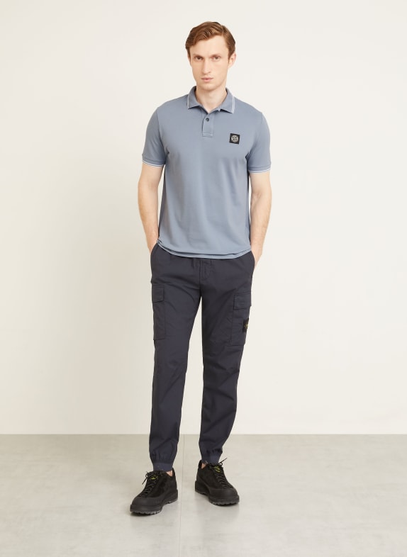STONE ISLAND Piqué poloshirt LICHTBLAUW / WIT