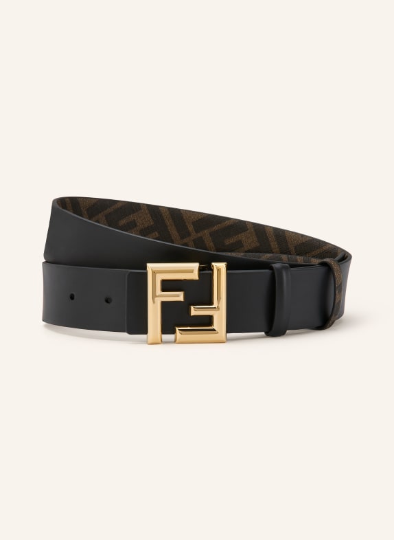 FENDI Reversible leather belt BLACK / BROWN
