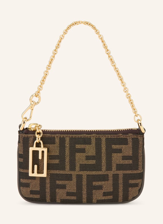 FENDI Clutch DUNKELBRAUN / GOLD