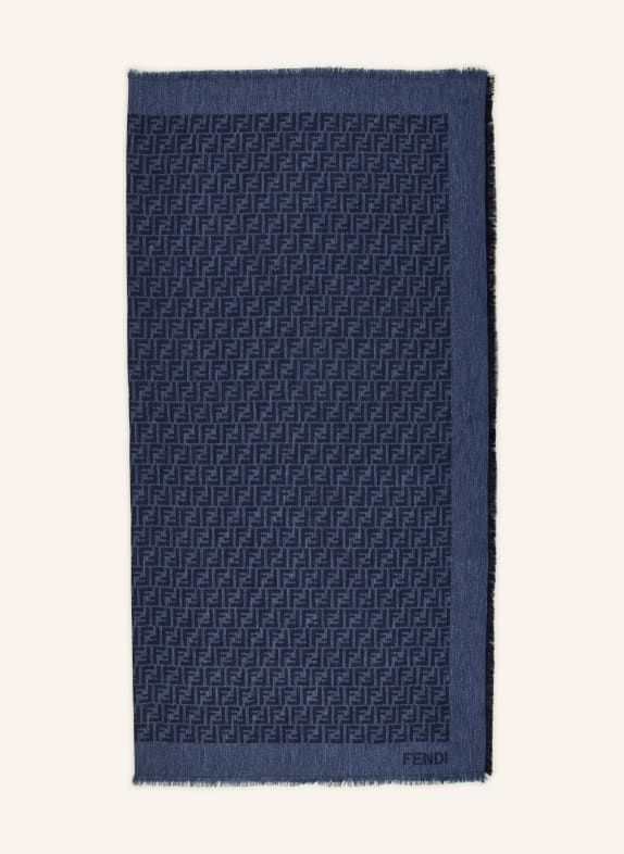 FENDI Szalik w stylu dżinsowym GRANATOWY / NIEBIESKI
