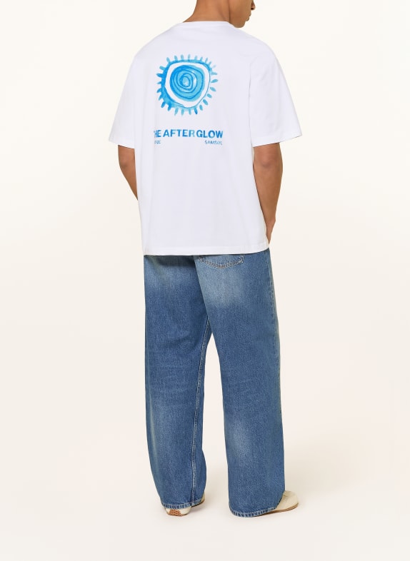 SAMSØE  SAMSØE T-shirt SASTEVEN WIT / BLAUW