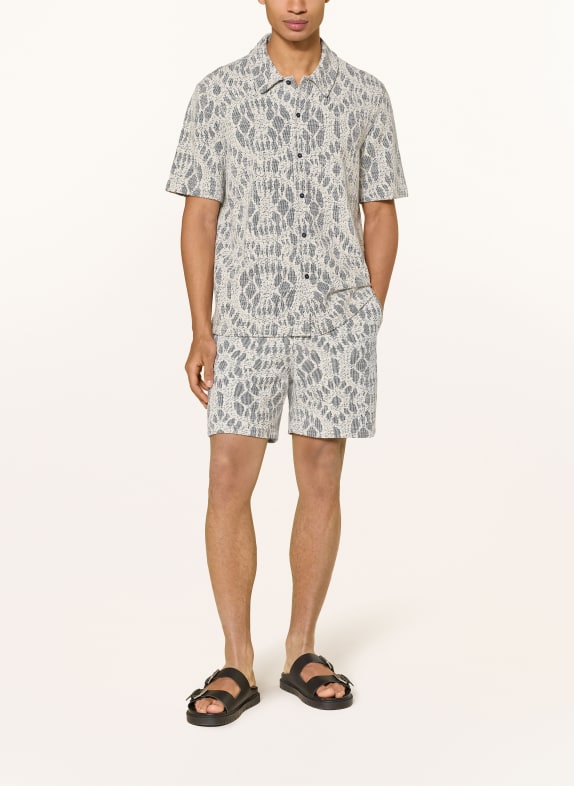SAMSØE  SAMSØE Korte mouwen overhemd SAKVIST Comfort Fit van jersey ECRU / ZWART
