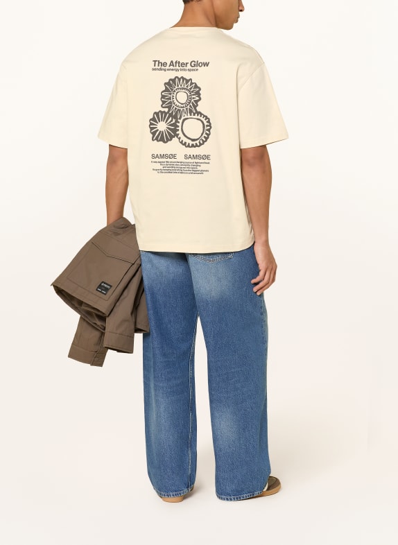 SAMSØE  SAMSØE T-shirt SAUNI BEIGE / MARRON FONCÉ