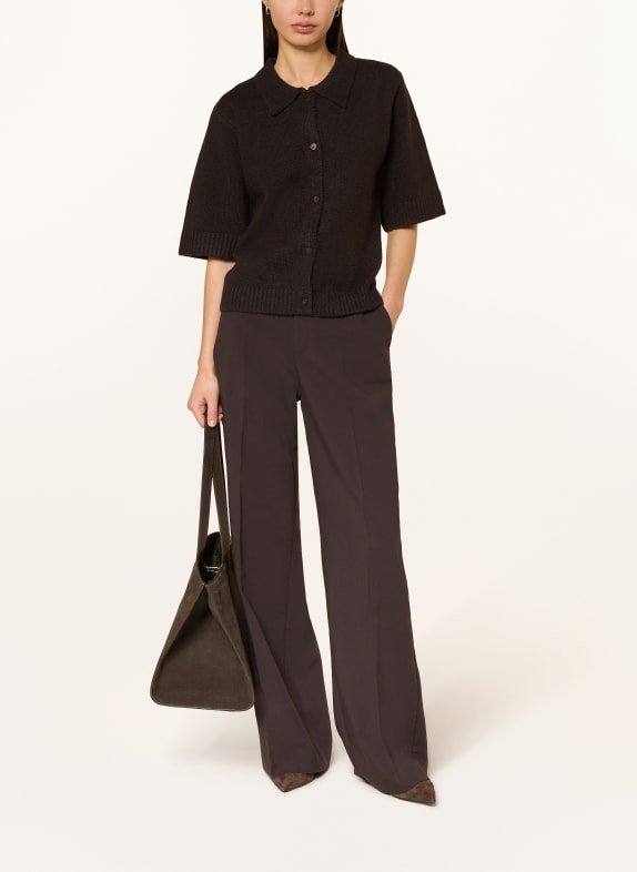 NEO NOIR Gebreide blouse CUNNA met 3/4-mouwen MARRON FONCÉ