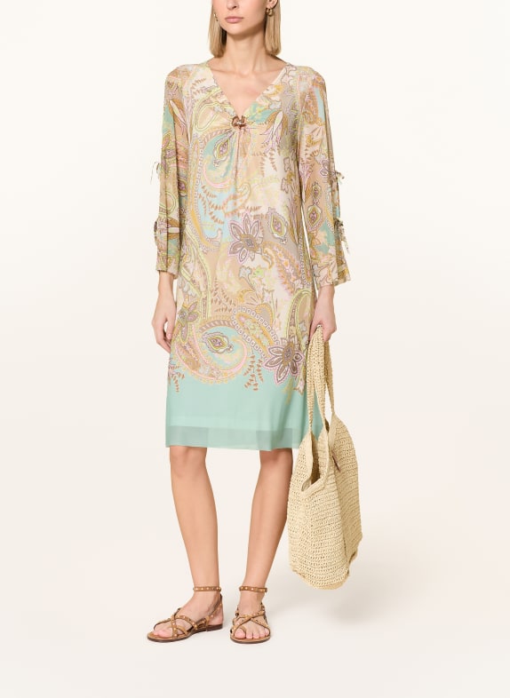 Ana Alcazar Mesh-Kleid MINT / BEIGE / DUNKELGELB