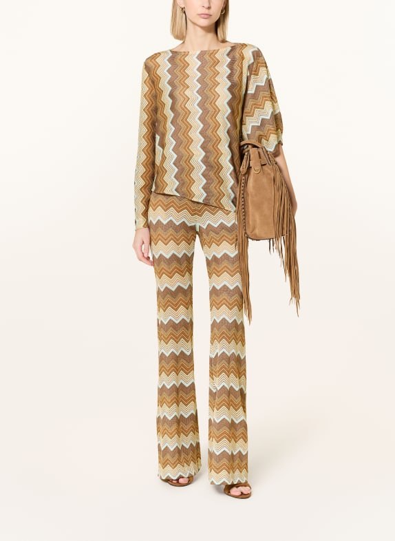 Ana Alcazar broek BRUIN / LICHTGEEL / MINT