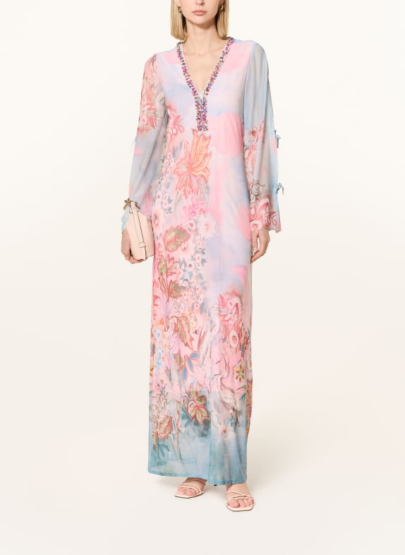 Ana Alcazar Robe en maille avec pierres précieuses BLEU CLAIR / ROSE / GRIS CLAIR