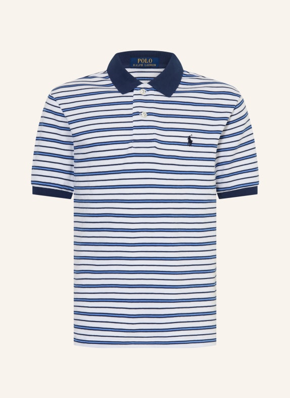 POLO RALPH LAUREN Jerseyové polo tričko BÍLÁ / TMAVĚ MODRÁ / MODRÁ