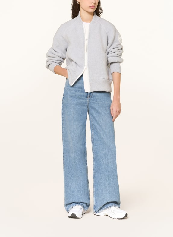 CANADA GOOSE Fleecová bunda SIERRA ŠEDÁ / BÍLÁ